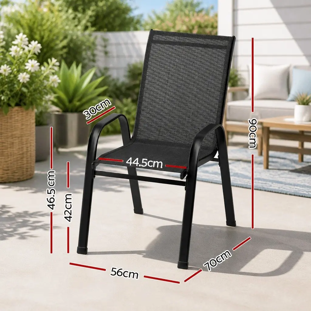 Stackable Outdoor Dining Chairs, 4PC Set