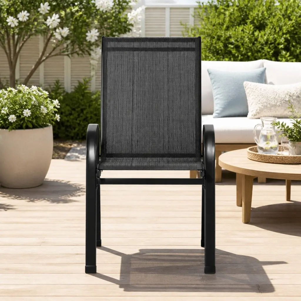Stackable Outdoor Dining Chairs, 4PC Set