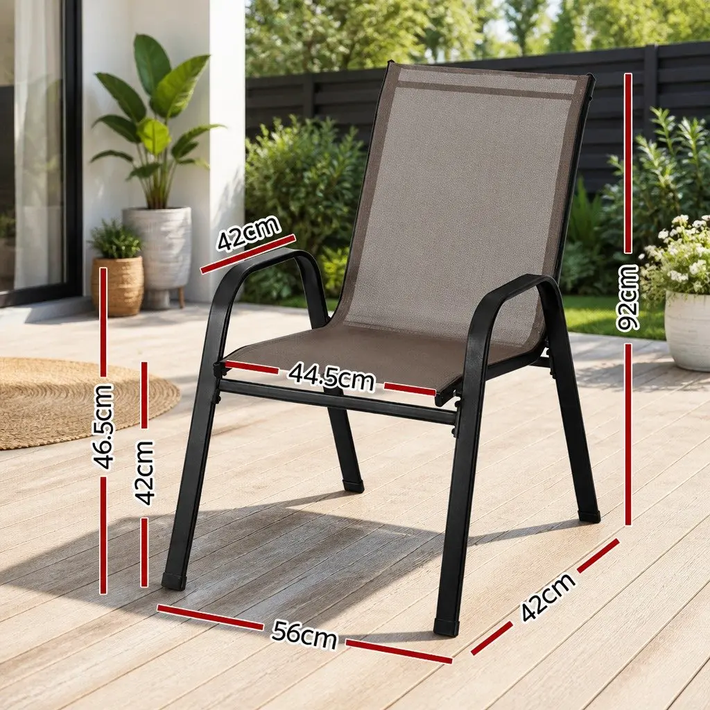 6-Piece Stackable Outdoor Dining Chairs Set