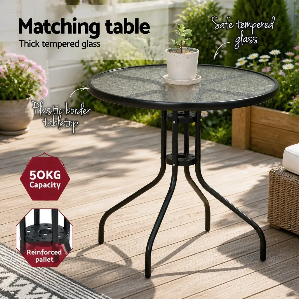 5 Piece Outdoor Dining Set with Stackable Chairs