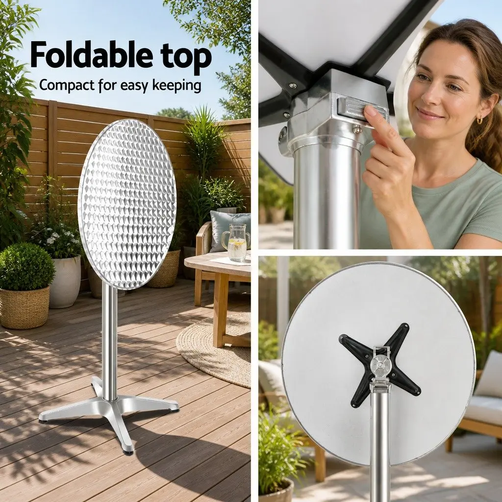 Set of 4 Adjustable Round Outdoor Bar Tables