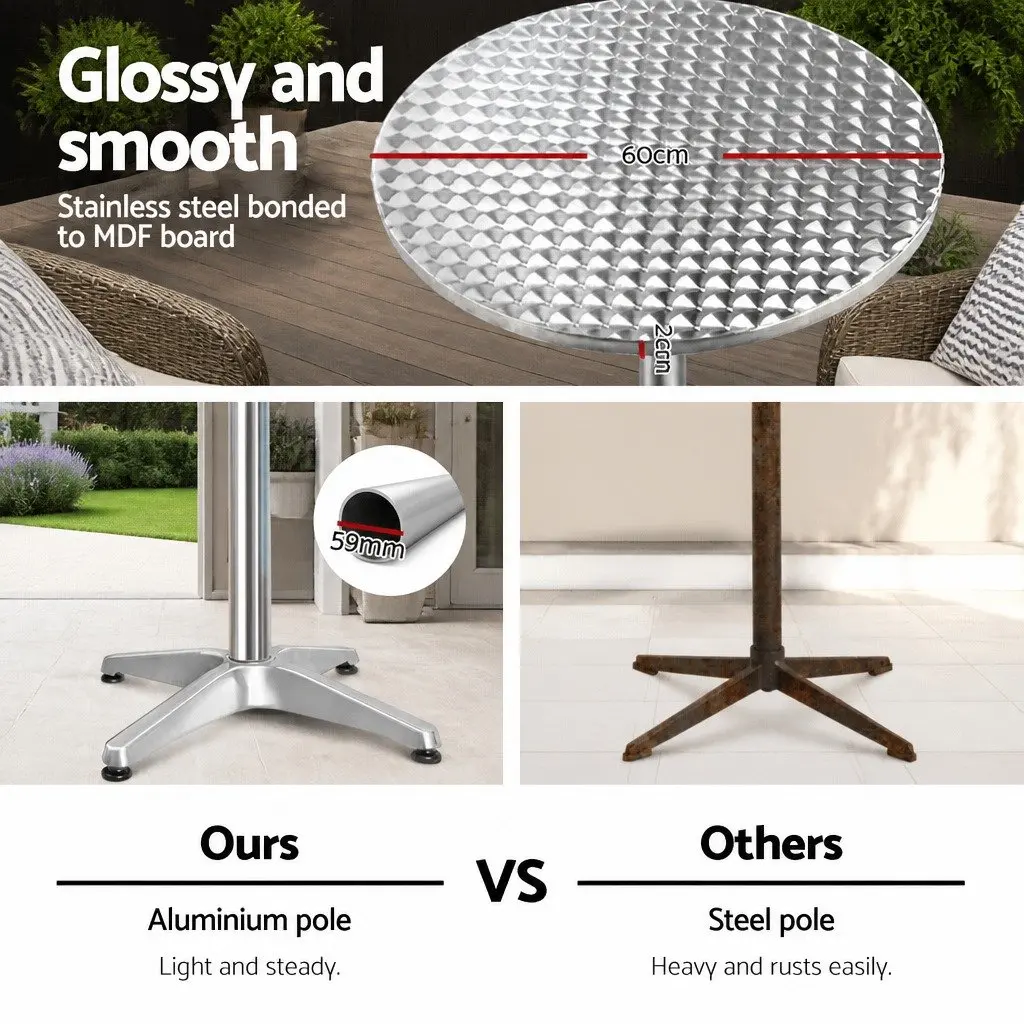 Adjustable Height Round Bar Table for Indoor/Outdoor Use