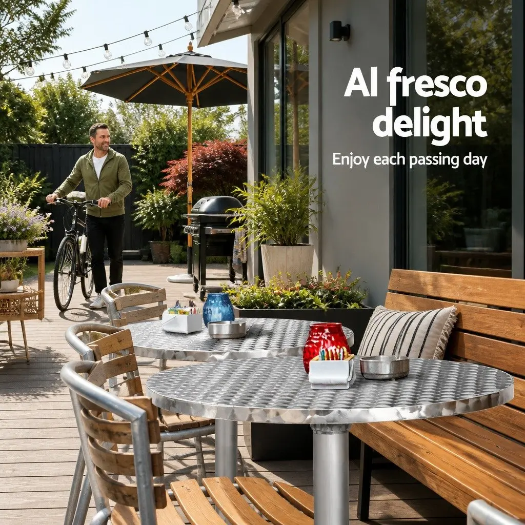 Adjustable Height Round Bar Table for Indoor/Outdoor Use
