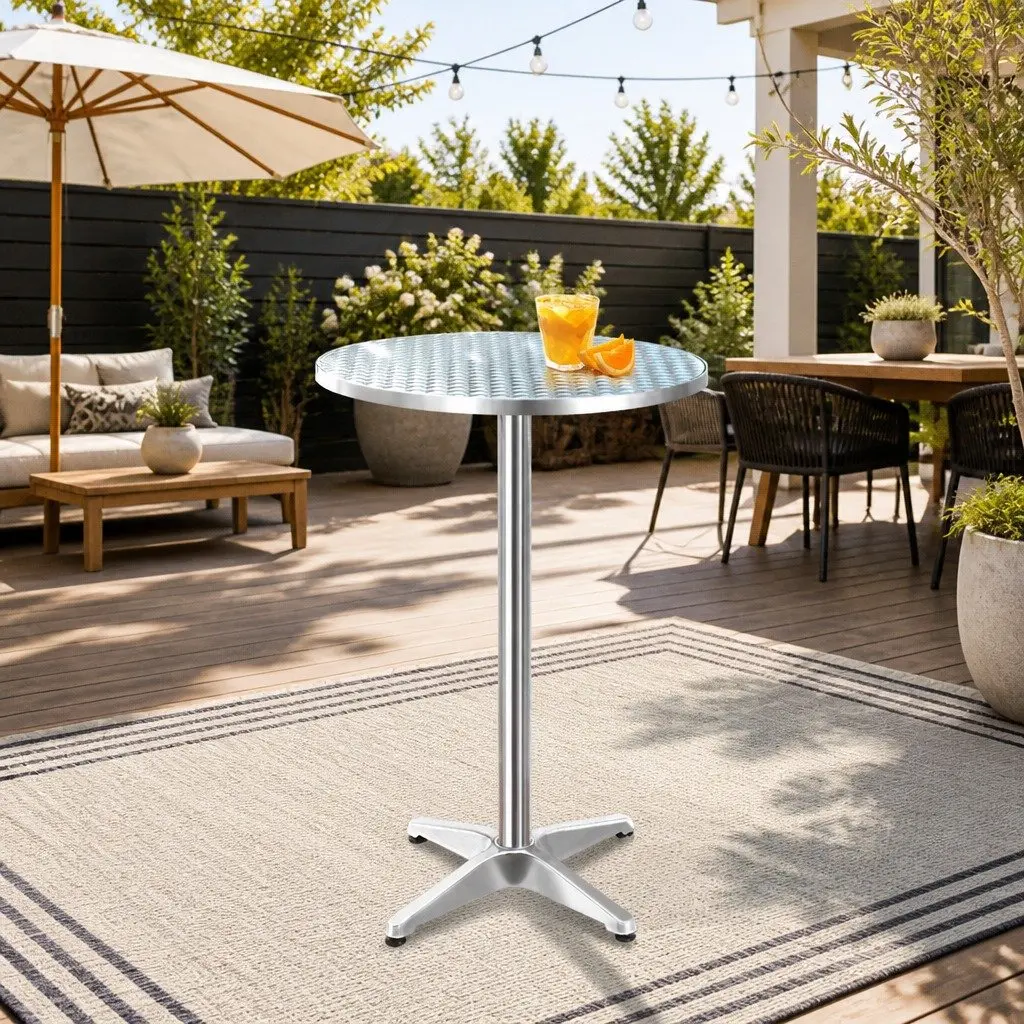 Adjustable Height Round Bar Table for Indoor/Outdoor Use