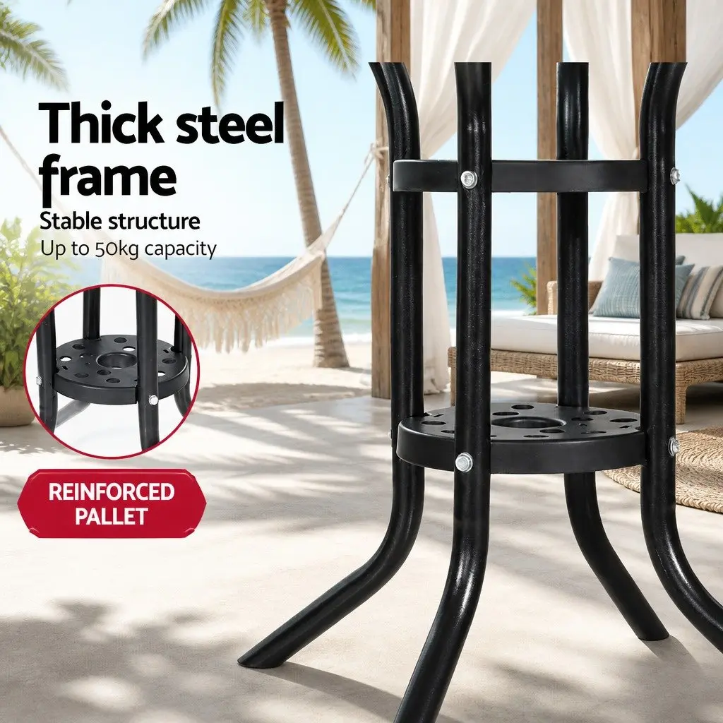 Outdoor Bar Table with Tempered Glass Top
