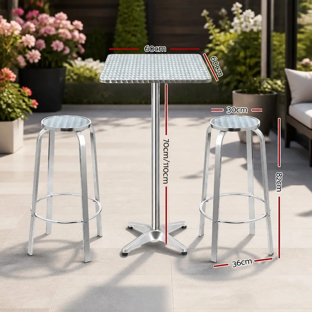 Height Adjustable Bistro Table and Stools Set