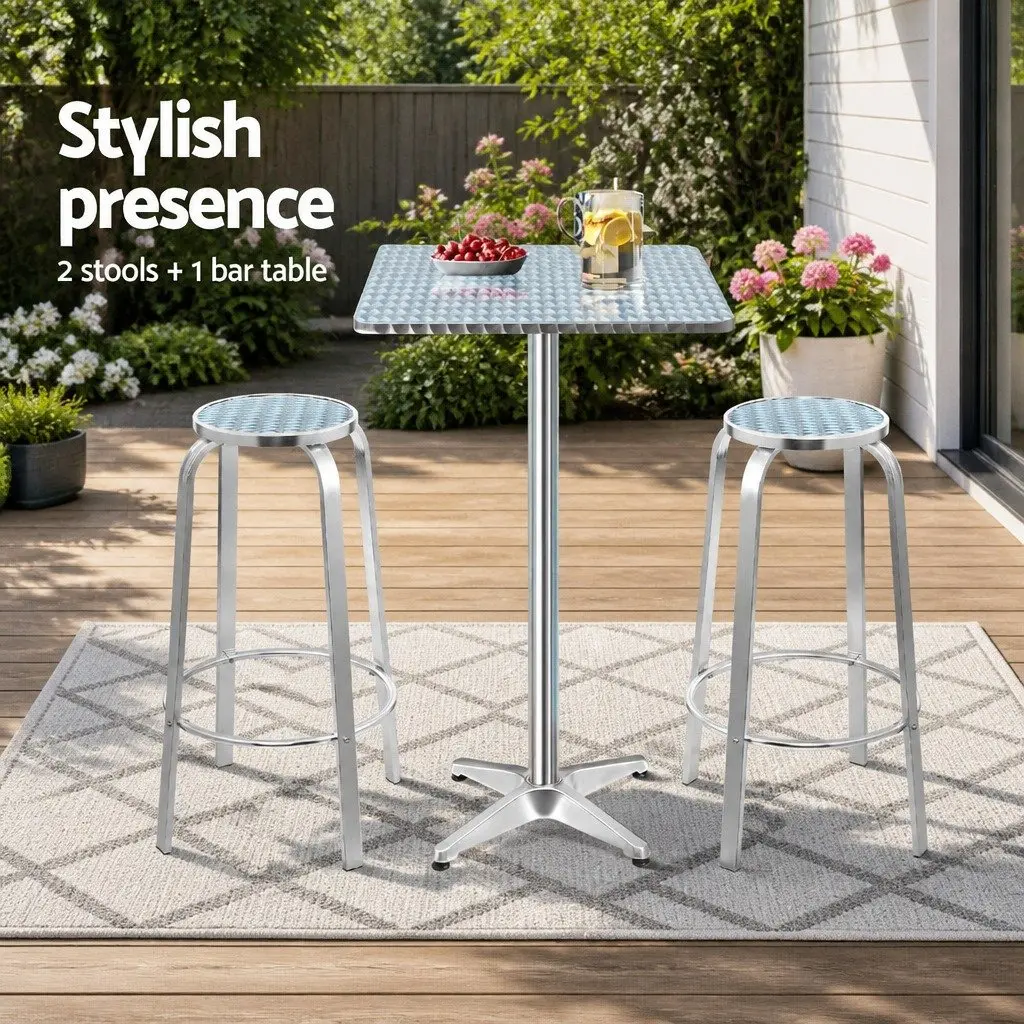 Height Adjustable Bistro Table and Stools Set