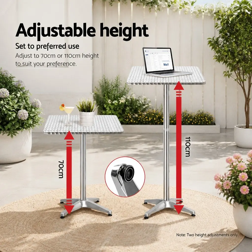 Height Adjustable Bistro Table and Stools Set
