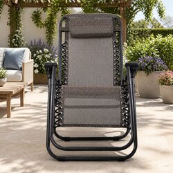 2PC Zero Gravity Reclining Chair Folding Outdoor Lounger Adjustable Beige