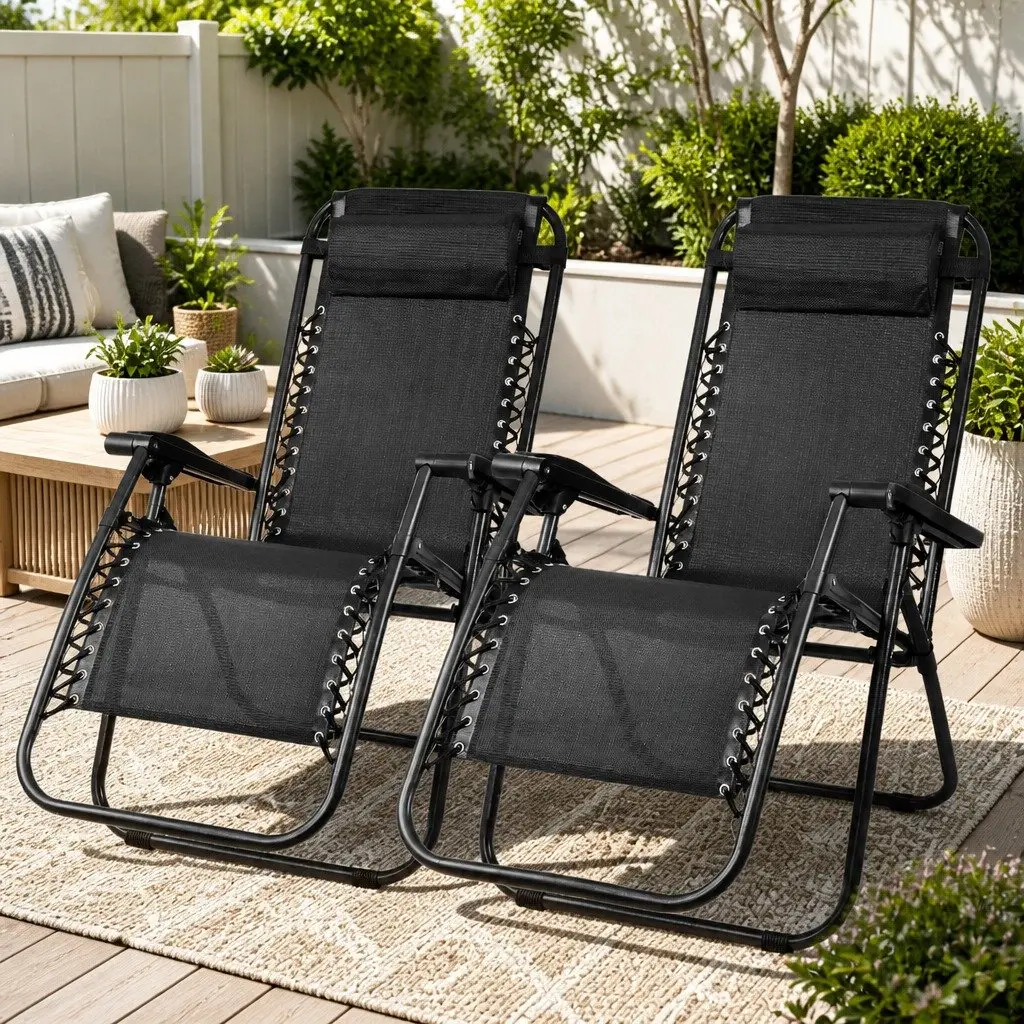 Folding Zero Gravity Reclining Chair Set