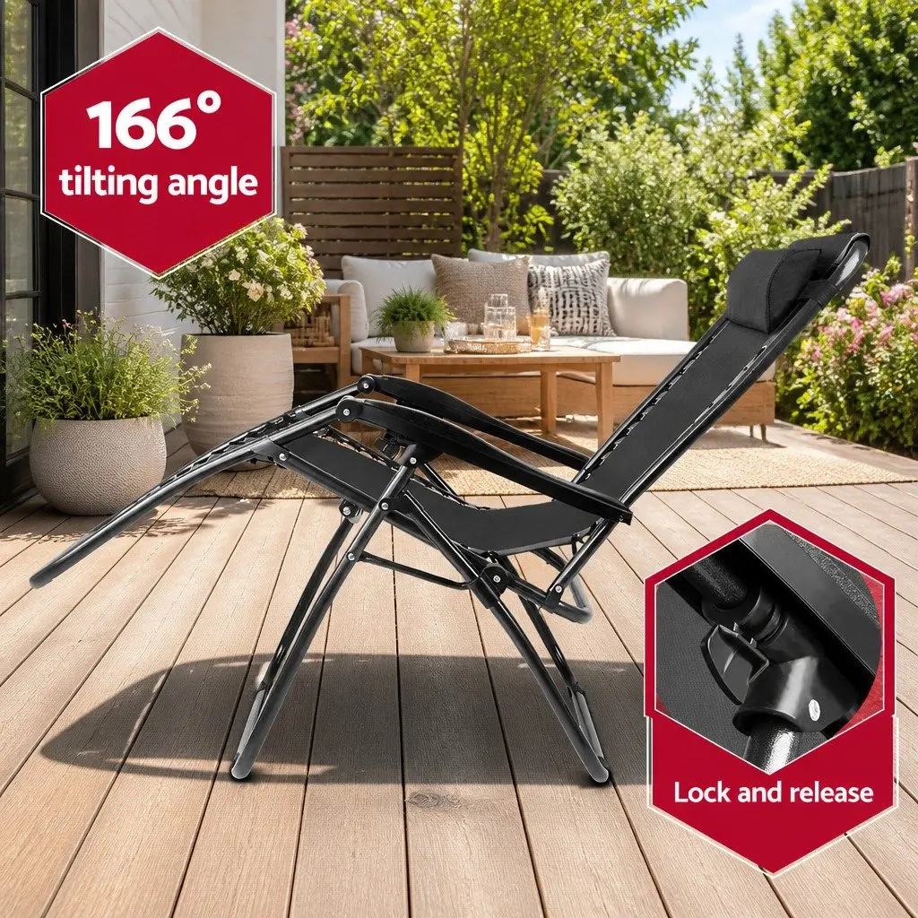 Folding Zero Gravity Reclining Chair Set
