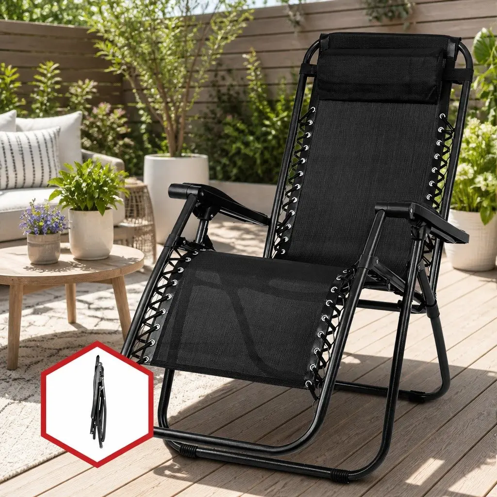 Folding Zero Gravity Reclining Chair Set