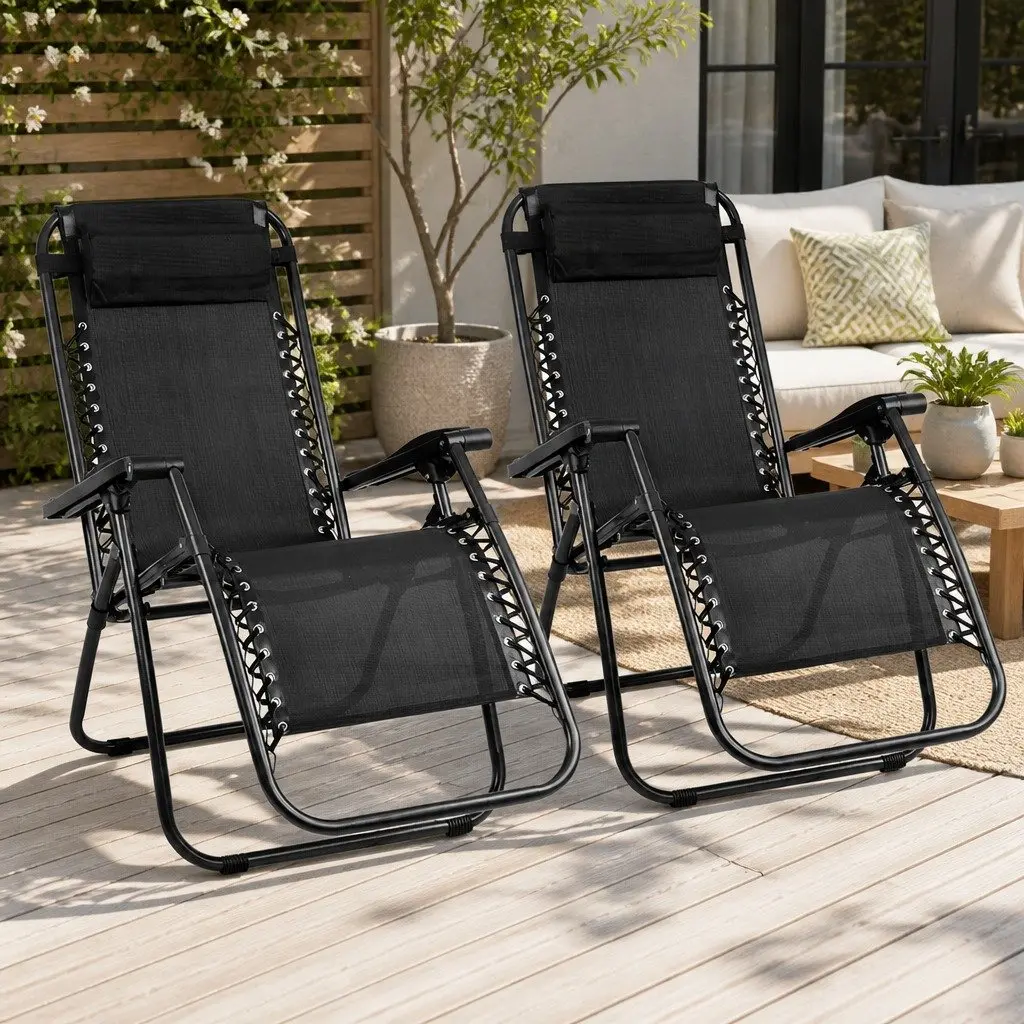 Folding Zero Gravity Reclining Chair Set