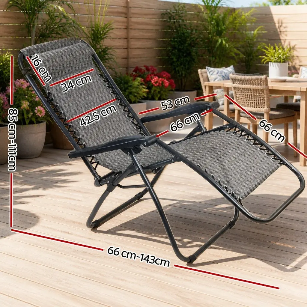 Adjustable Grey Zero Gravity Recliner Folding Chair