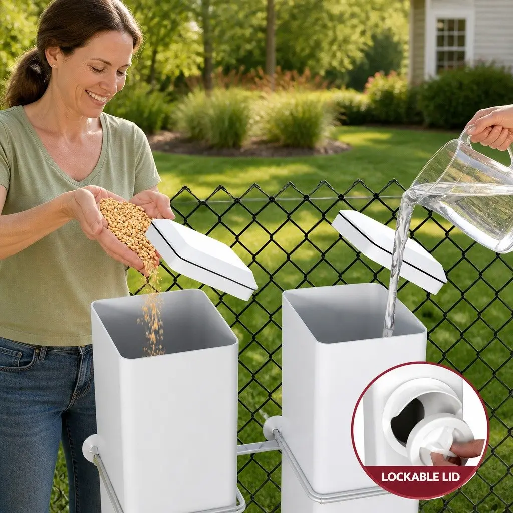 Automatic Chicken Feeder and Waterer Kit 4L for Poultry