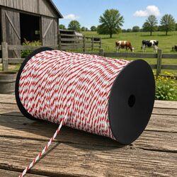 Durable Electric Fence Poly Rope 500M Red White for Livestock
