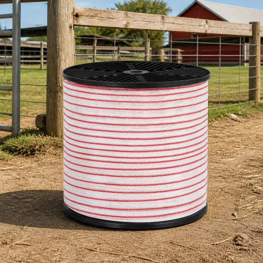 Electric Fence Polytape UV Resistant 400M Red White High Visibility