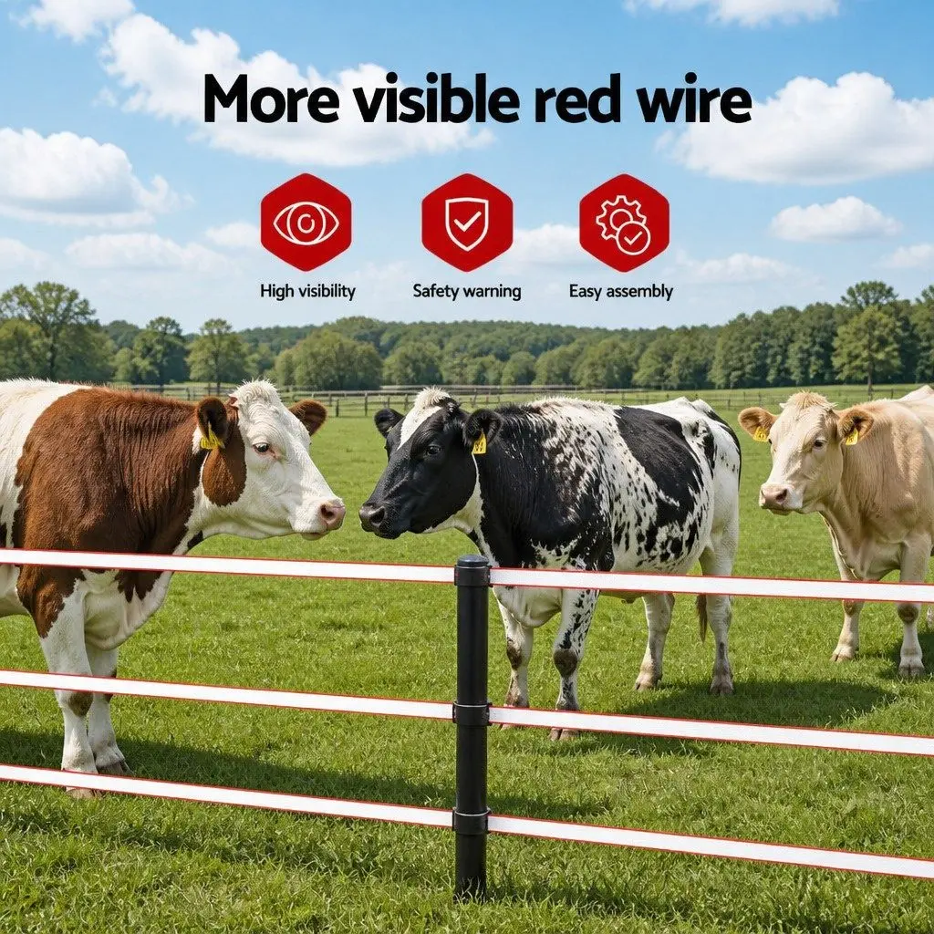 Electric Fence Polytape UV Resistant 400M Red White High Visibility