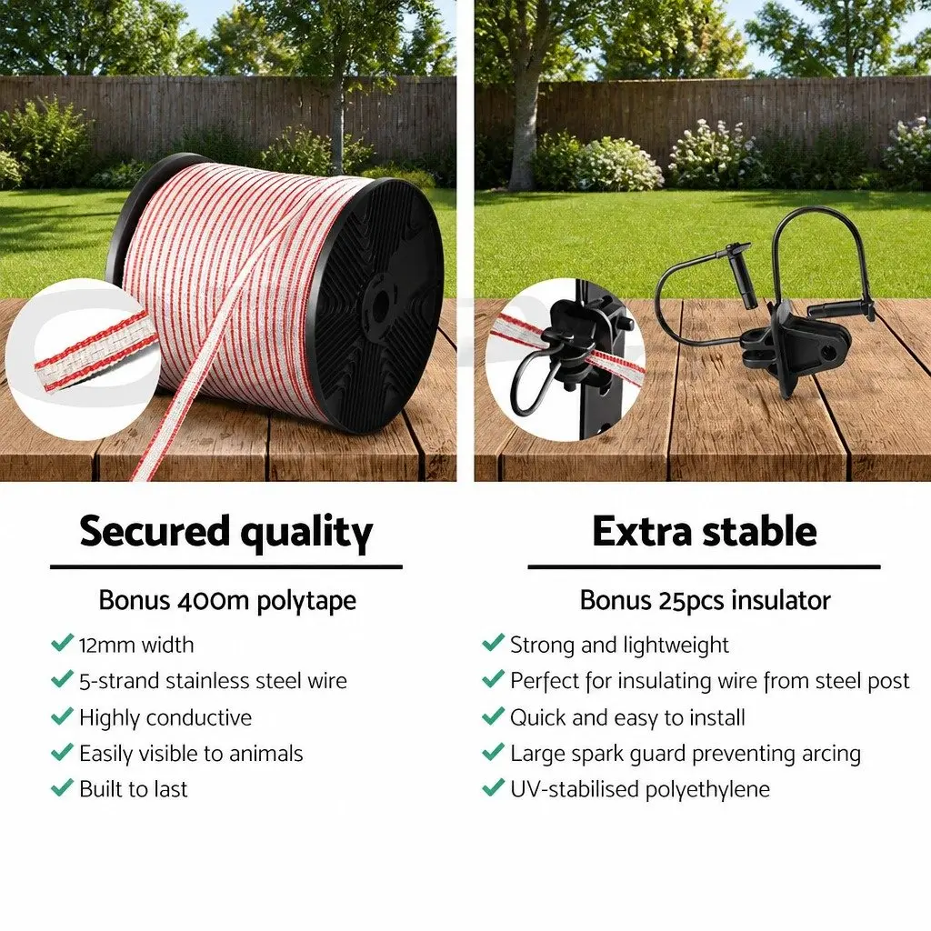 400M Red and White Electric Fence Poly Tape for Livestock
