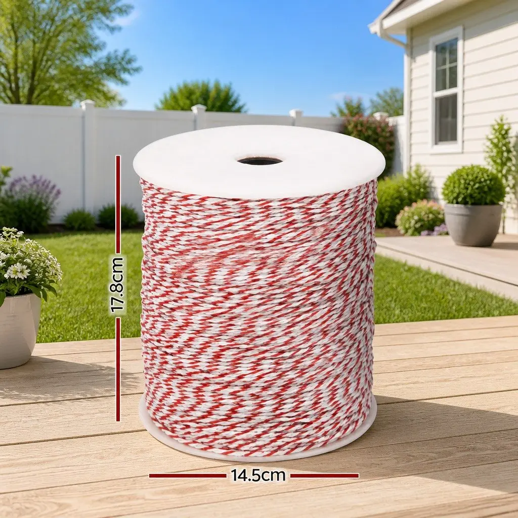 Electric Fence Polytape 500M Stainless Steel 12mm Red White