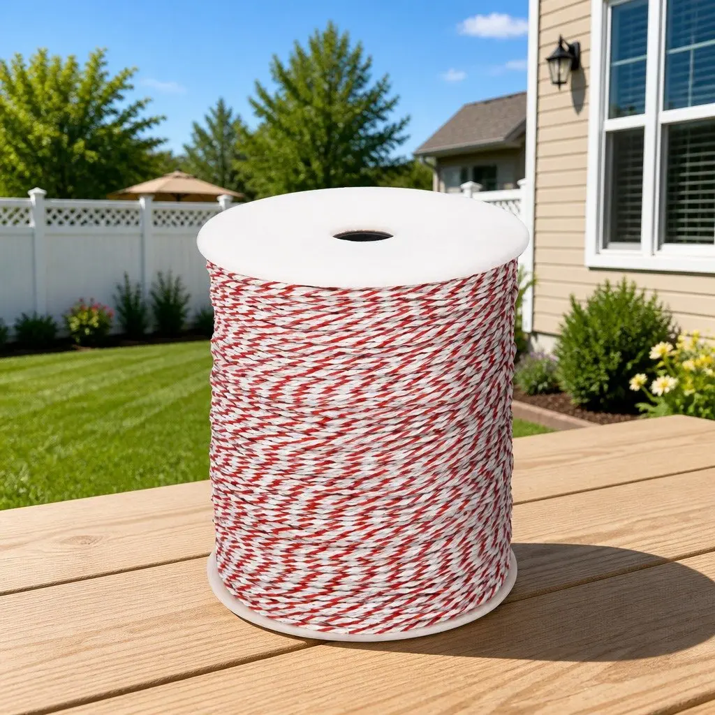 Electric Fence Polytape 500M Stainless Steel 12mm Red White