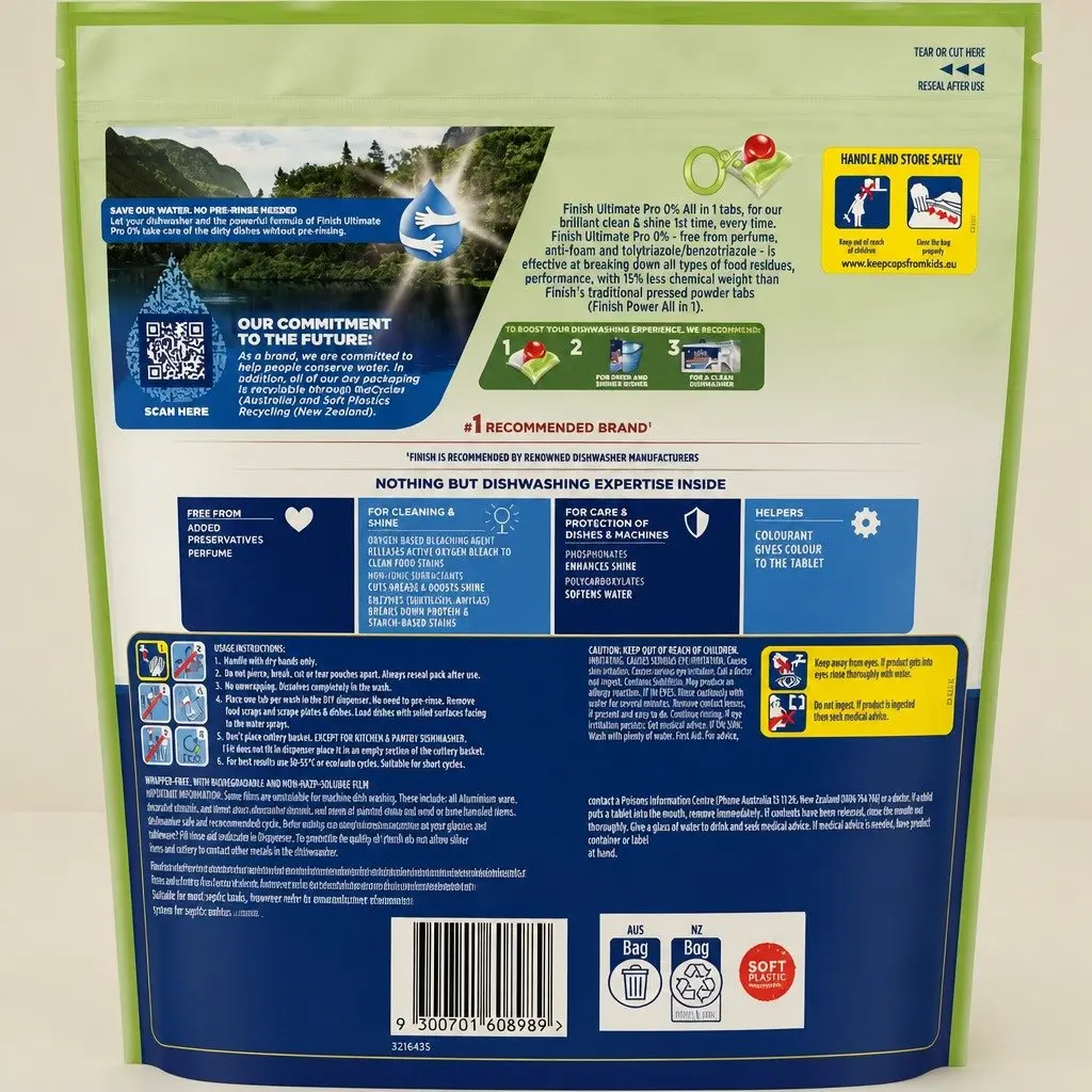 Ultimate Pro 0% Dishwashing Tablets 240 Pack All in 1 Cleaning Powerball