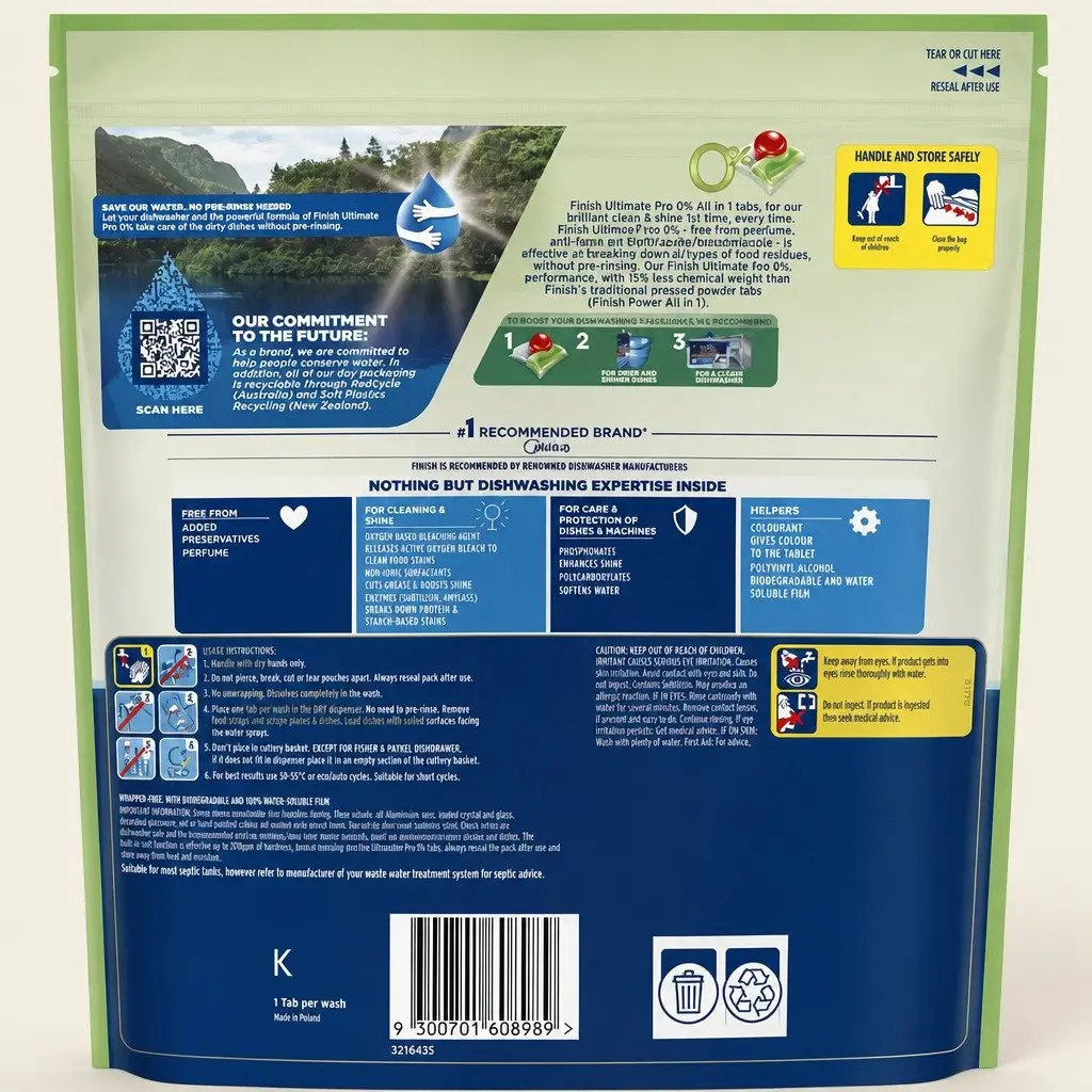 Ultimate Pro 0% Dishwashing Tablets 384 Pack All in One Cleaning Powerball