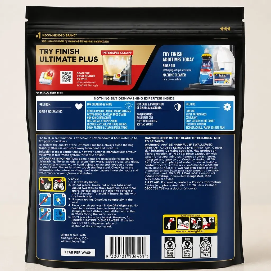 Ultimate Plus Lemon Dishwasher Tablets 198 Pack All in 1 Intensive Clean