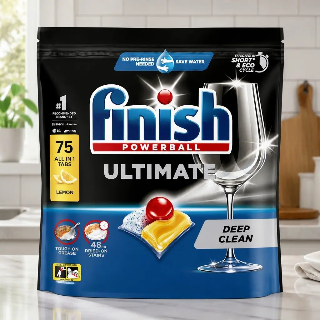 Lemon Dishwasher Tablets 75 Pack for Deep Cleaning