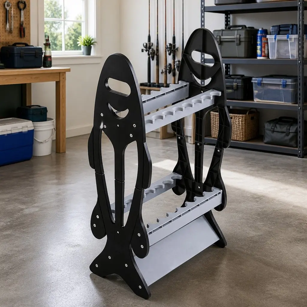 Fishing Rod Holder 16 Storage Rack Double-Sided