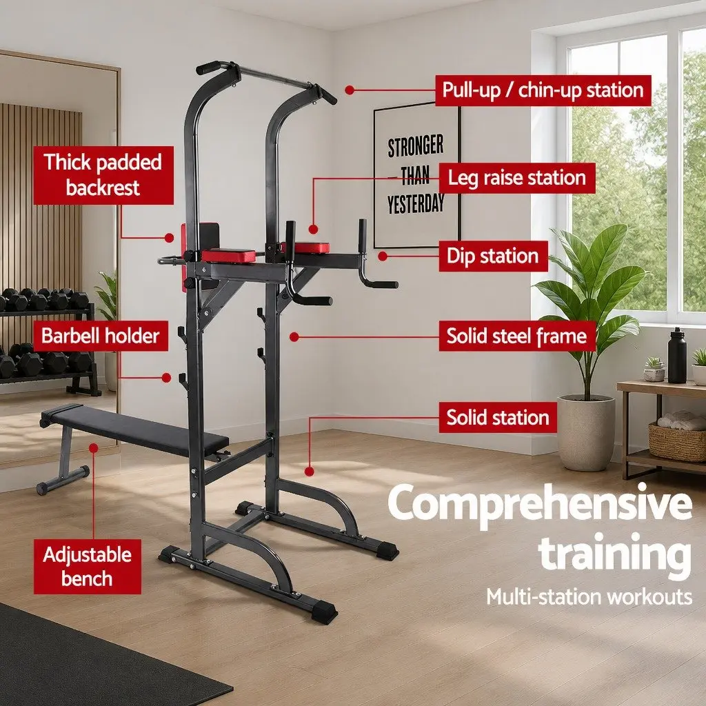 Multi-Function Exercise Tower for Home Gym