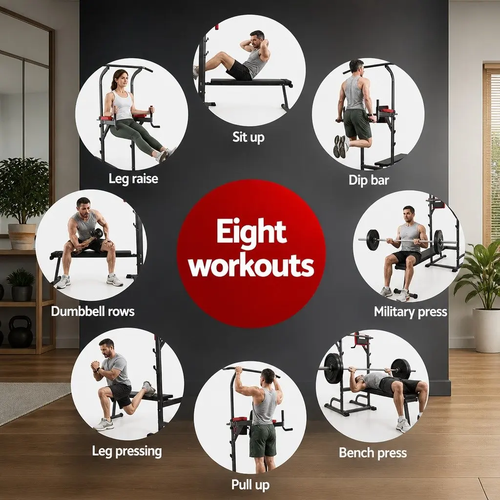 Multi-Function Exercise Tower for Home Gym