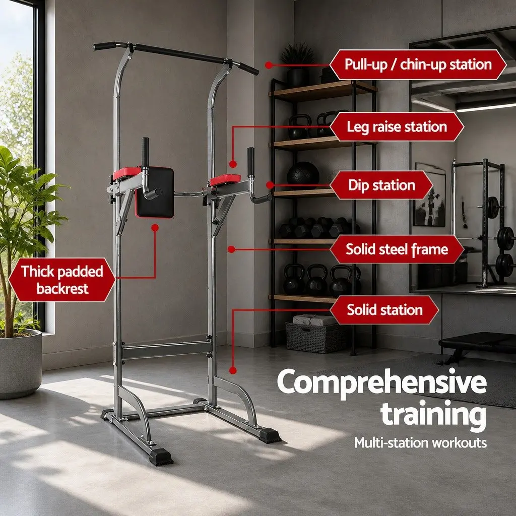 Multi-Function Home Gym Exercise Tower with 200kg Capacity