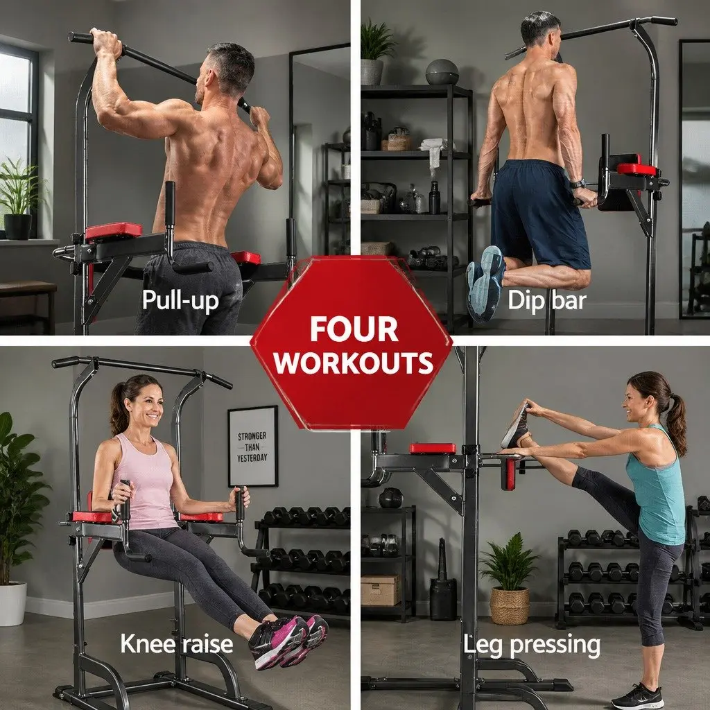 Multi-Function Home Gym Exercise Tower with 200kg Capacity