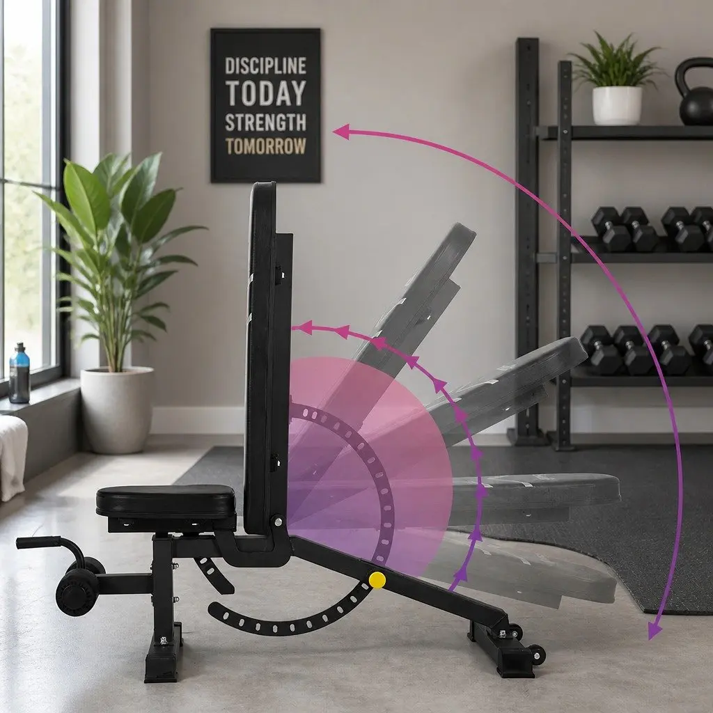 Adjustable Weight Bench Steel 98 x 55 x 46-130cm Black with Silver Accents