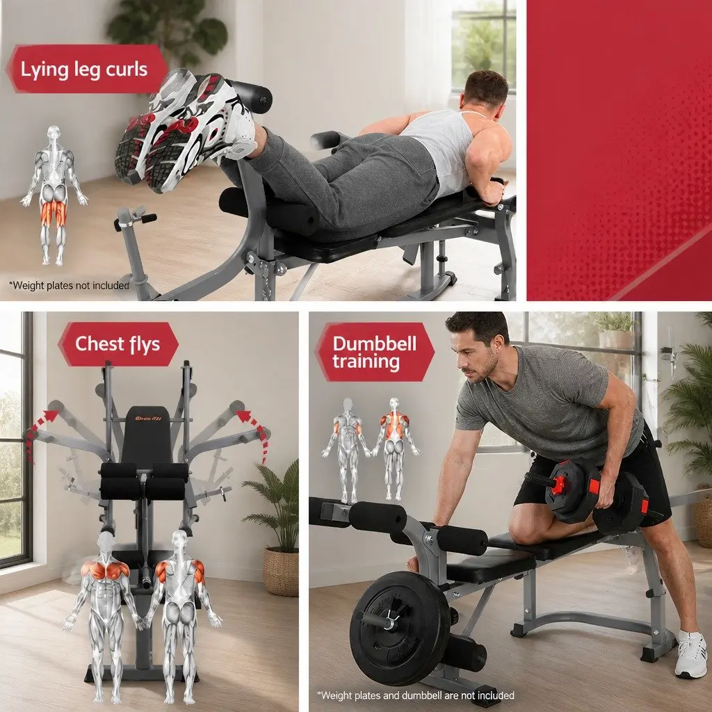 Adjustable 8-in-1 Weight Bench for Home Gym Training