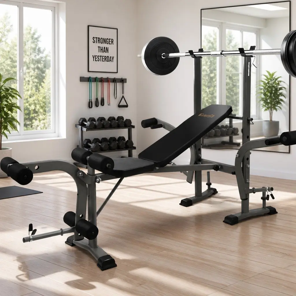 Adjustable 8-in-1 Weight Bench for Home Gym Training