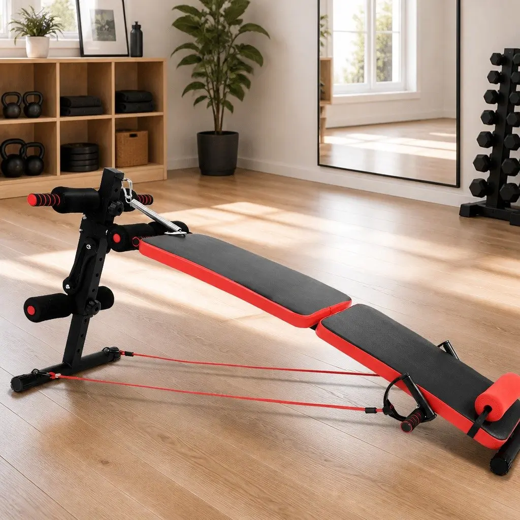Adjustable Foldable Sit-Up Bench for Home Workouts
