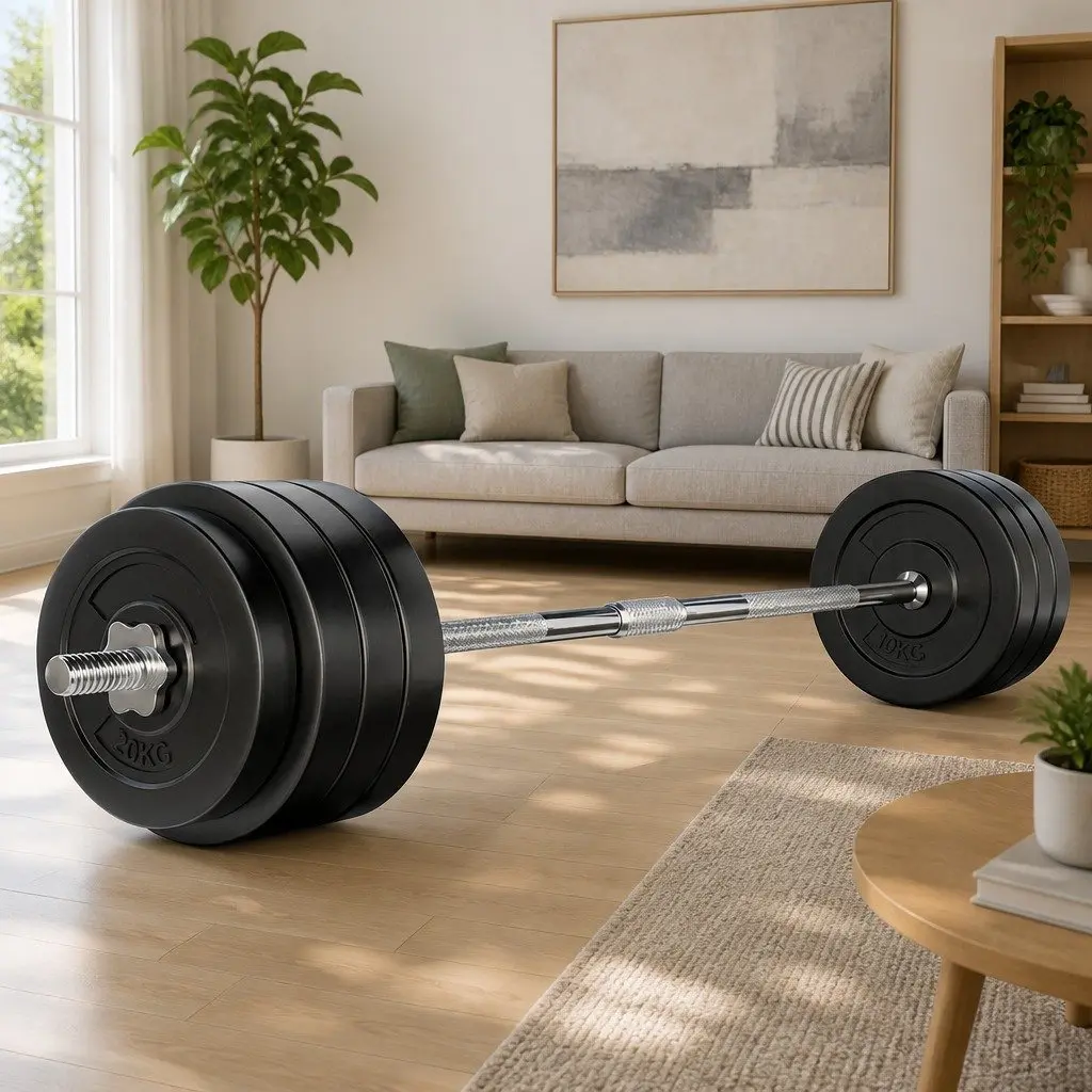 78kg Barbell Weight Plates Set with 168cm Steel Bar