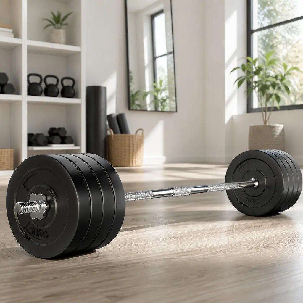 88kg Barbell Set with Weight Plates for Home Gym