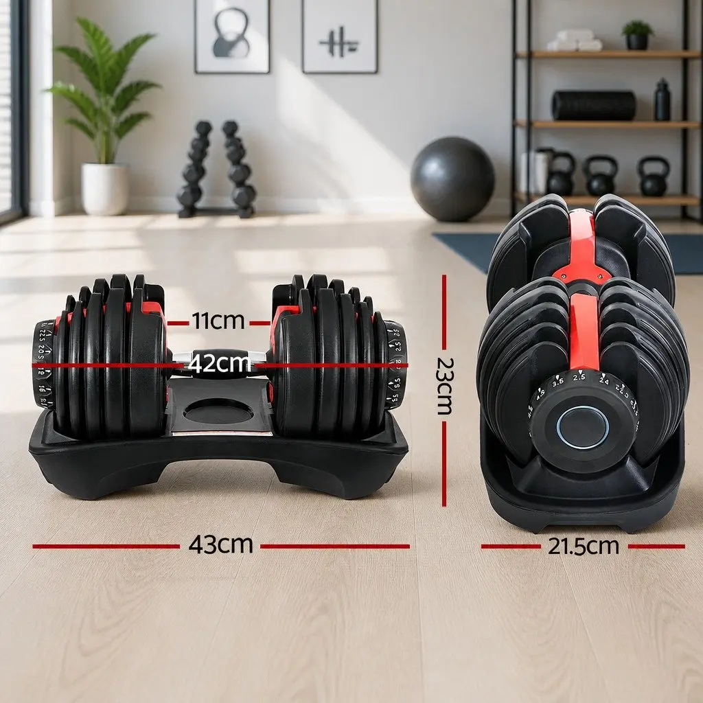 Adjustable Dumbbell Set 24kg for Strength Training