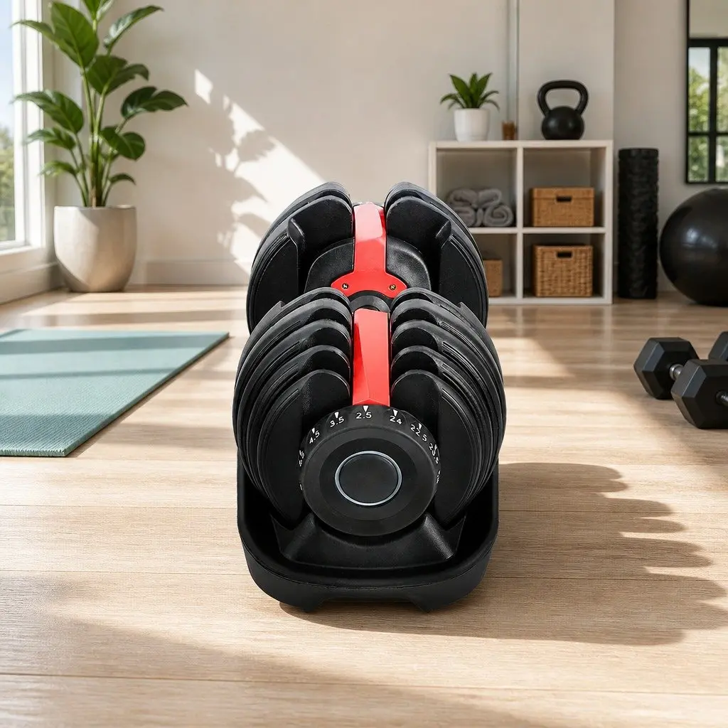 Adjustable Dumbbell Set 24kg with Weight Plates