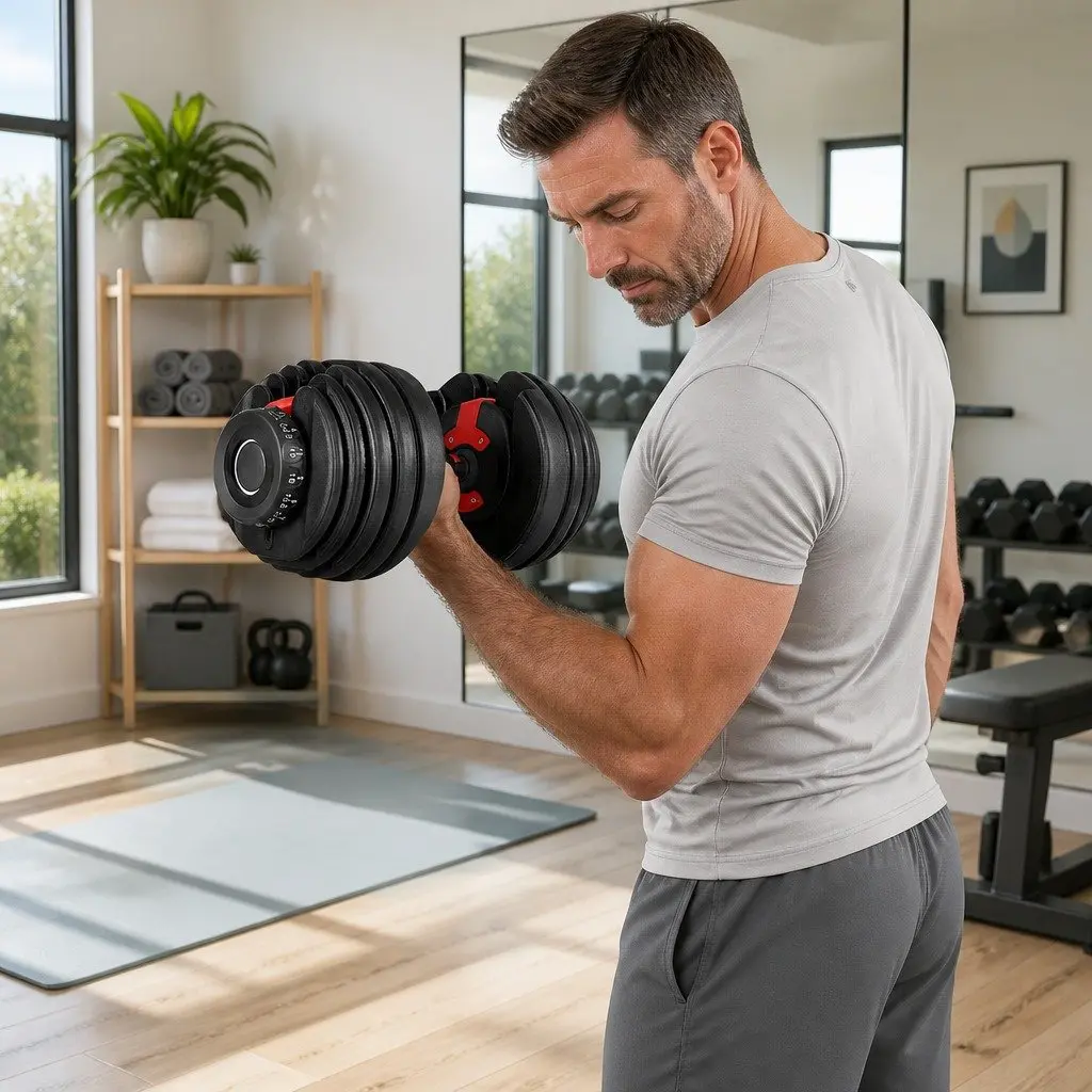 Adjustable Dumbbell Set 24kg with Weight Plates