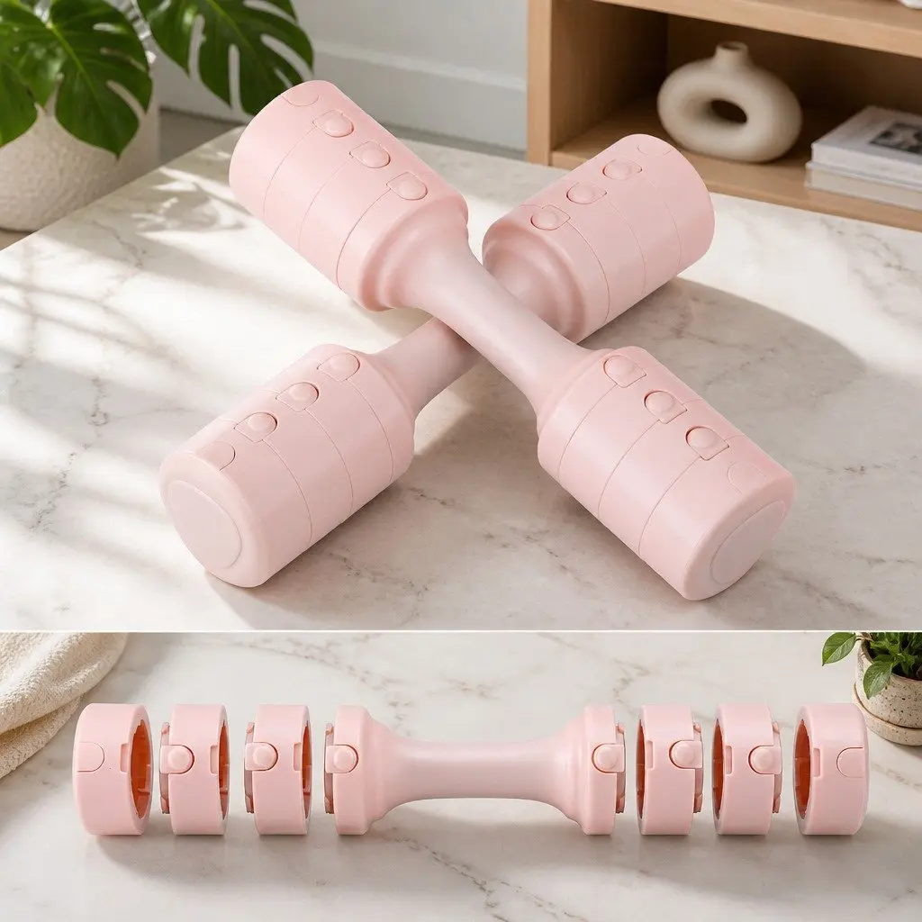 Adjustable Dumbbell Set 2x2.5kg in Pink