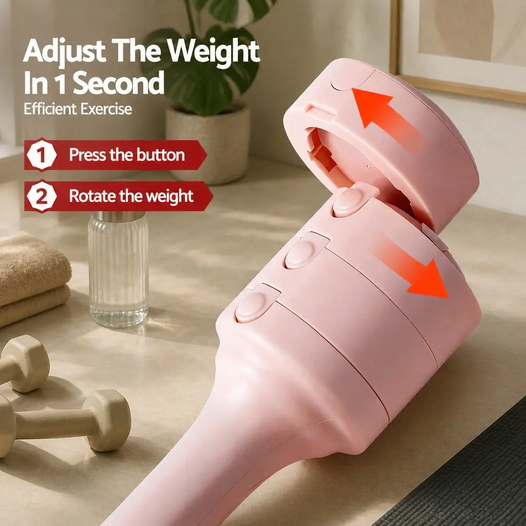 Adjustable Dumbbell Set ABS Iron 2x2.5kg Pink