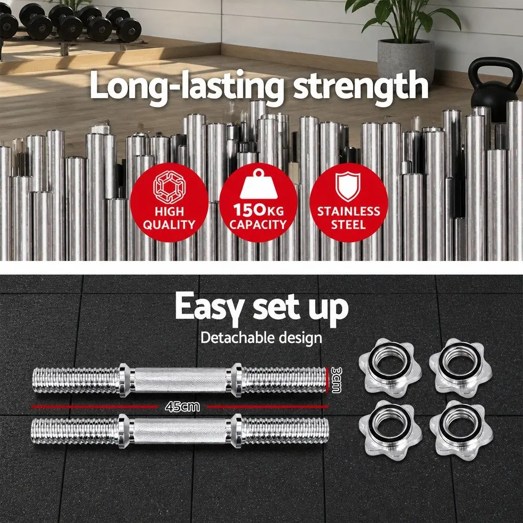 45cm Chrome Plated Dumbbell Bar for Home Gym