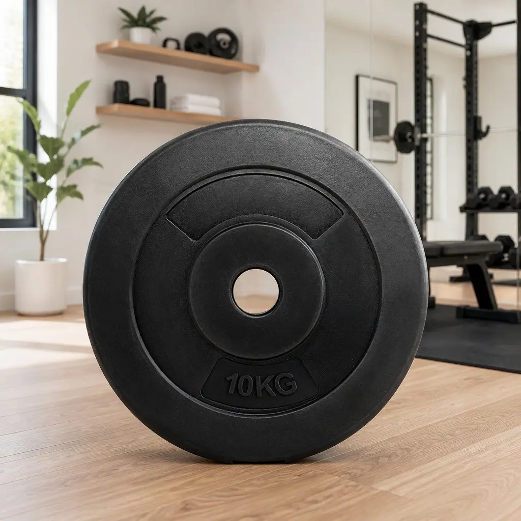 Black 10kg Weight Plates for Standard Barbells