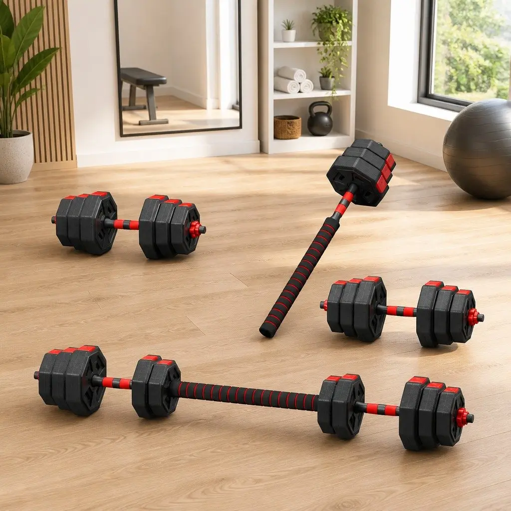 20kg Adjustable Dumbbell and Barbell Set for Home Use