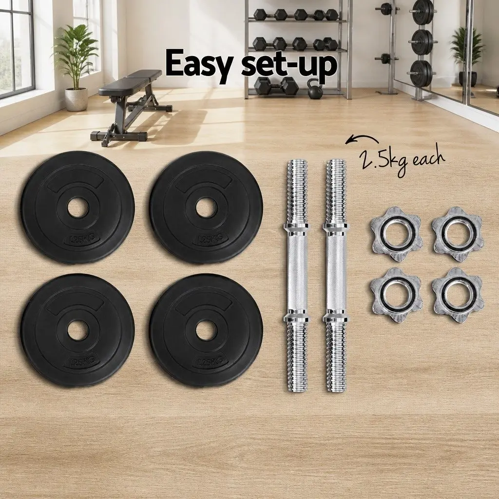 Adjustable 10kg Dumbbell Set with Non-Slip Grip