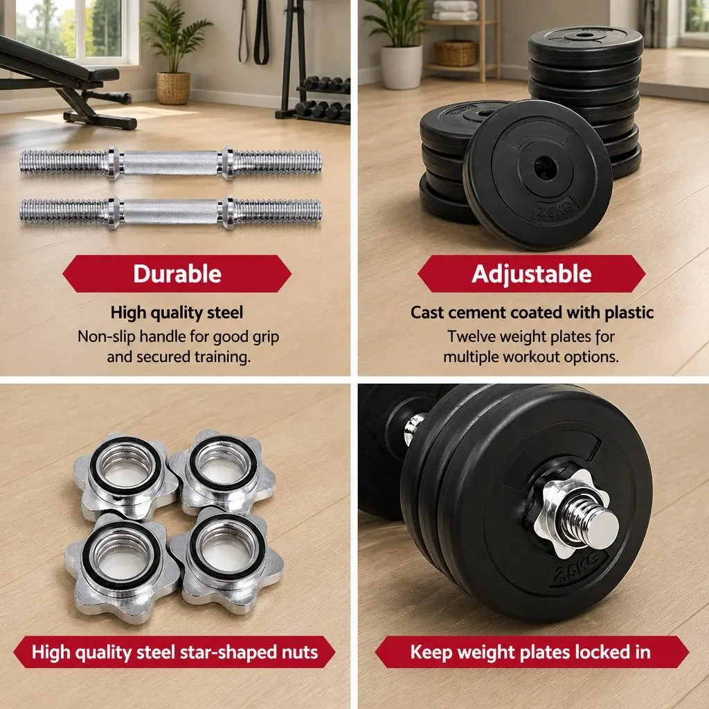 Adjustable 35kg Dumbbell Set for Strength Training
